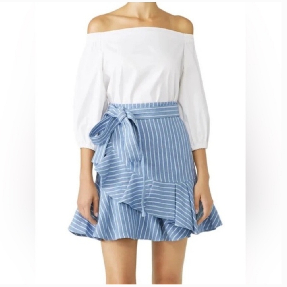 Alexis Anvivi Short Ruffle Skirt (Blue/White)